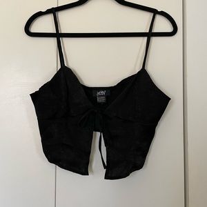 Just Polly Tie Front Tank Crop Top Size S